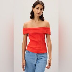 Madewell Off-Shoulder Red Top